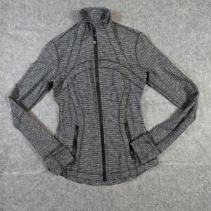 Lululemon Jacket Womens 4 Define Full Zip Athletic Yoga Run Heathered Black